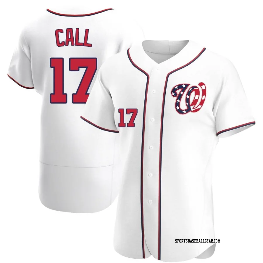 Alex Call Men's Washington Nationals White Authentic Alternate Jersey