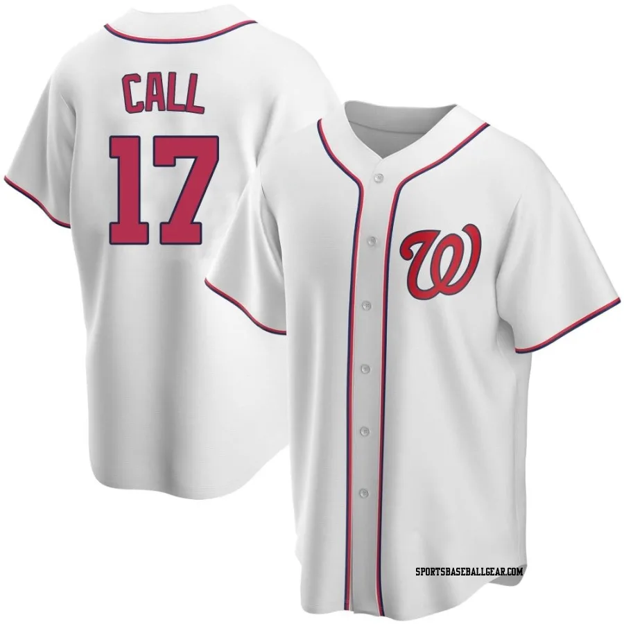 Alex Call Men's Washington Nationals White Replica Home Jersey