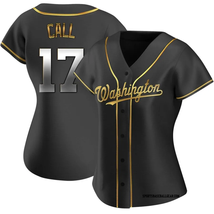 Alex Call Women's Washington Nationals Black Golden Replica Alternate Jersey