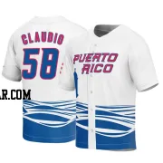 Alex Claudio Men's Puerto Rico Baseball White Replica 2023 World Baseball Classic Jersey