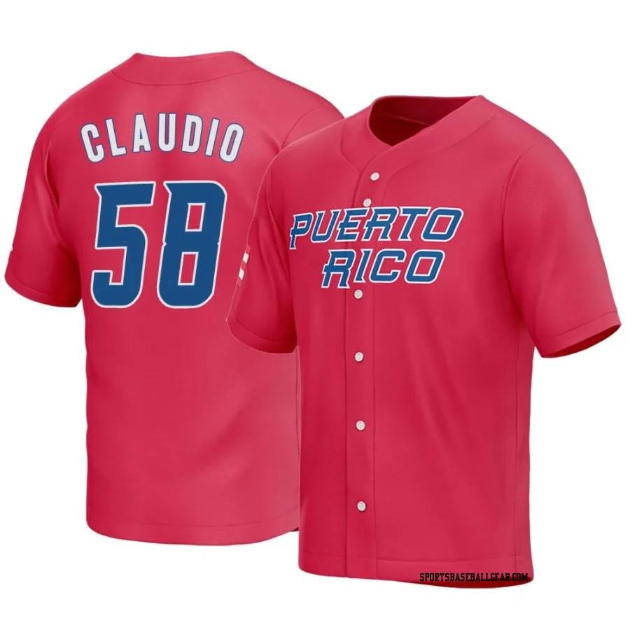 Alex Claudio Youth Puerto Rico Baseball Red Replica 2023 World Baseball Classic Jersey