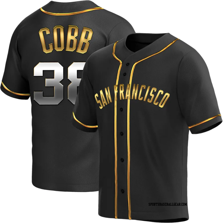 Alex Cobb Men's San Francisco Giants Black Golden Replica Alternate Jersey