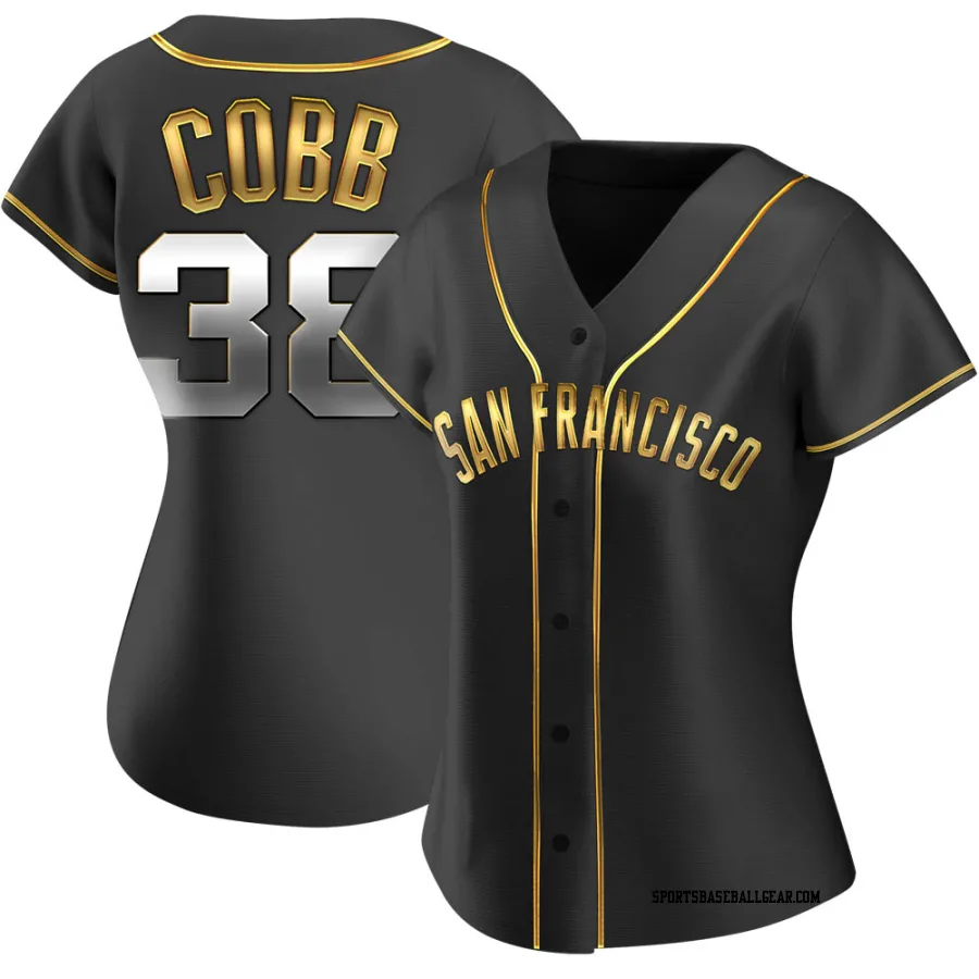 Alex Cobb Women's San Francisco Giants Black Golden Replica Alternate Jersey