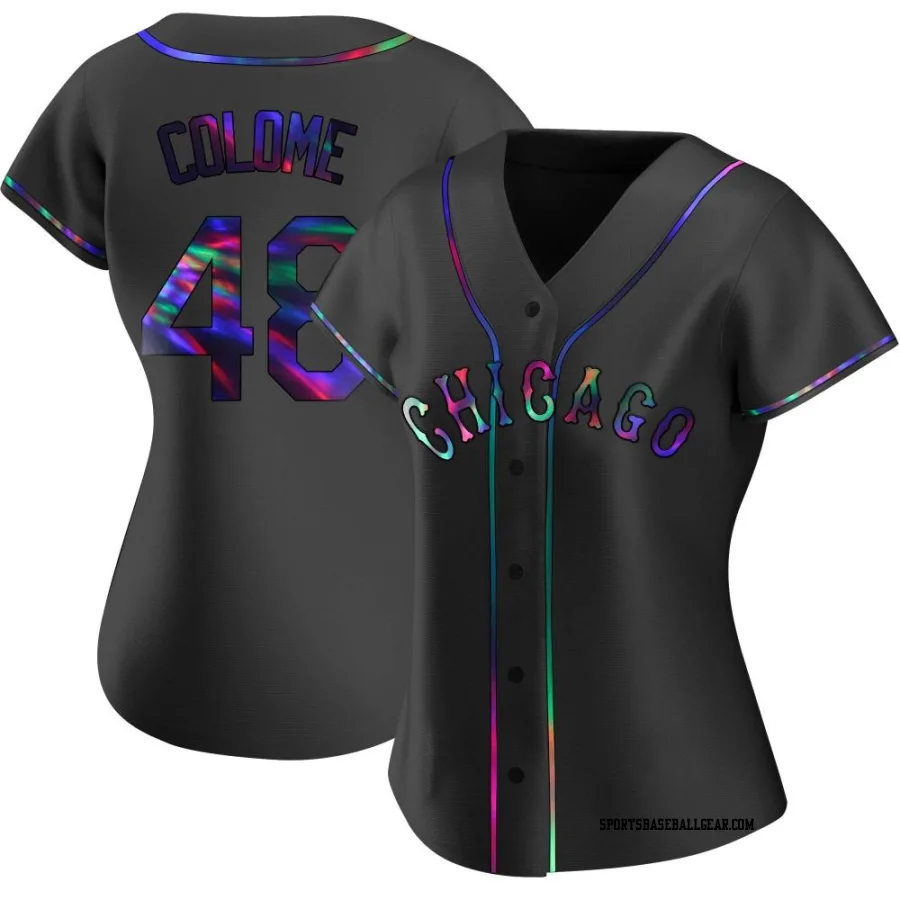 Alex Colome Women's Chicago White Sox Black Holographic Replica Alternate Jersey