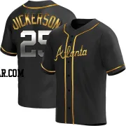 Alex Dickerson Men's Atlanta Braves Black Golden Replica Alternate Jersey