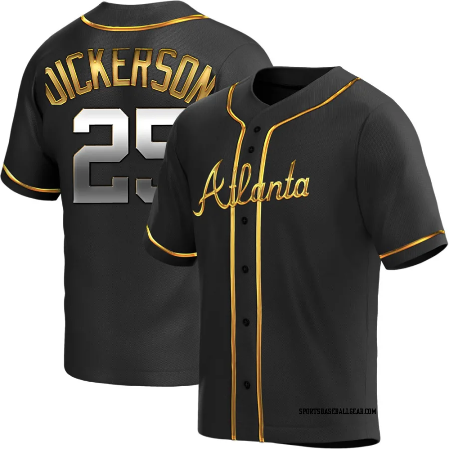 Alex Dickerson Men's Atlanta Braves Black Golden Replica Alternate Jersey