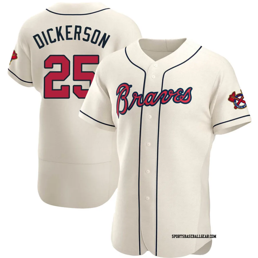 Alex Dickerson Men's Atlanta Braves Cream Authentic Alternate Jersey