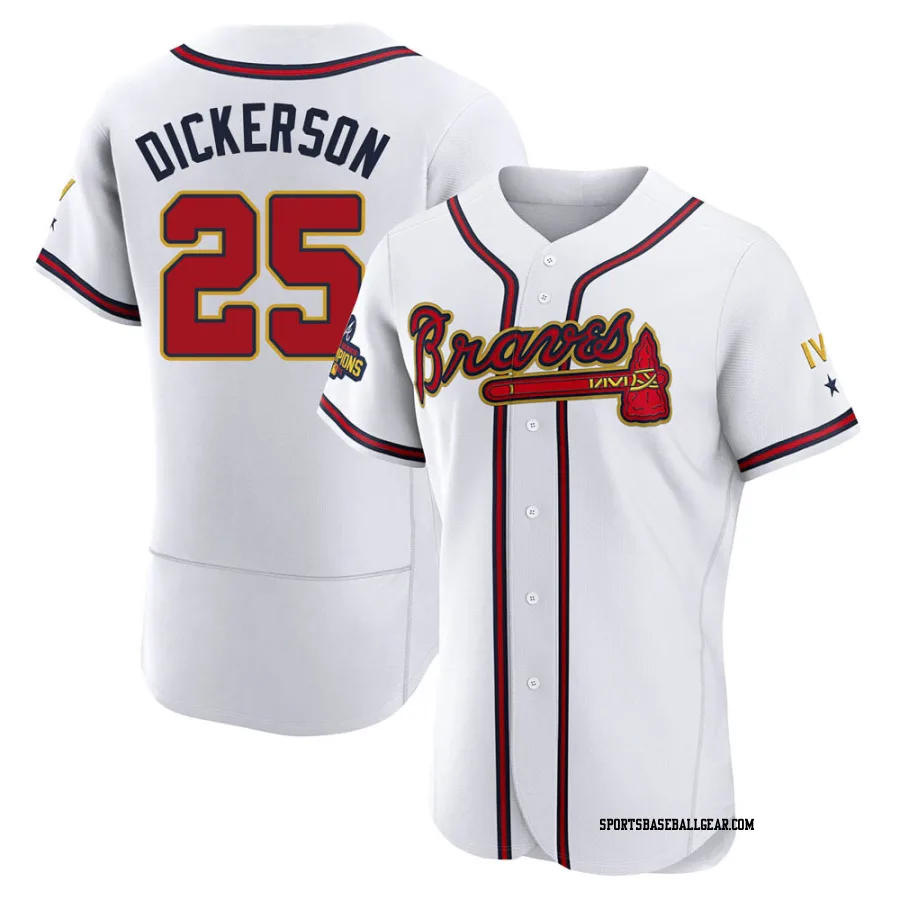 Alex Dickerson Men's Atlanta Braves Gold Authentic White 2022 Program Jersey