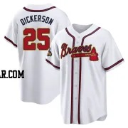 Alex Dickerson Men's Atlanta Braves Gold Replica White 2022 Program Jersey