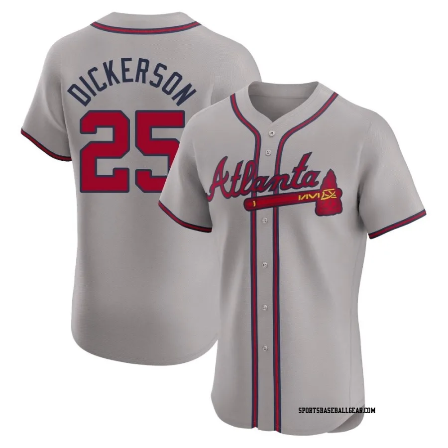 Alex Dickerson Men's Atlanta Braves Gray Elite Road Jersey