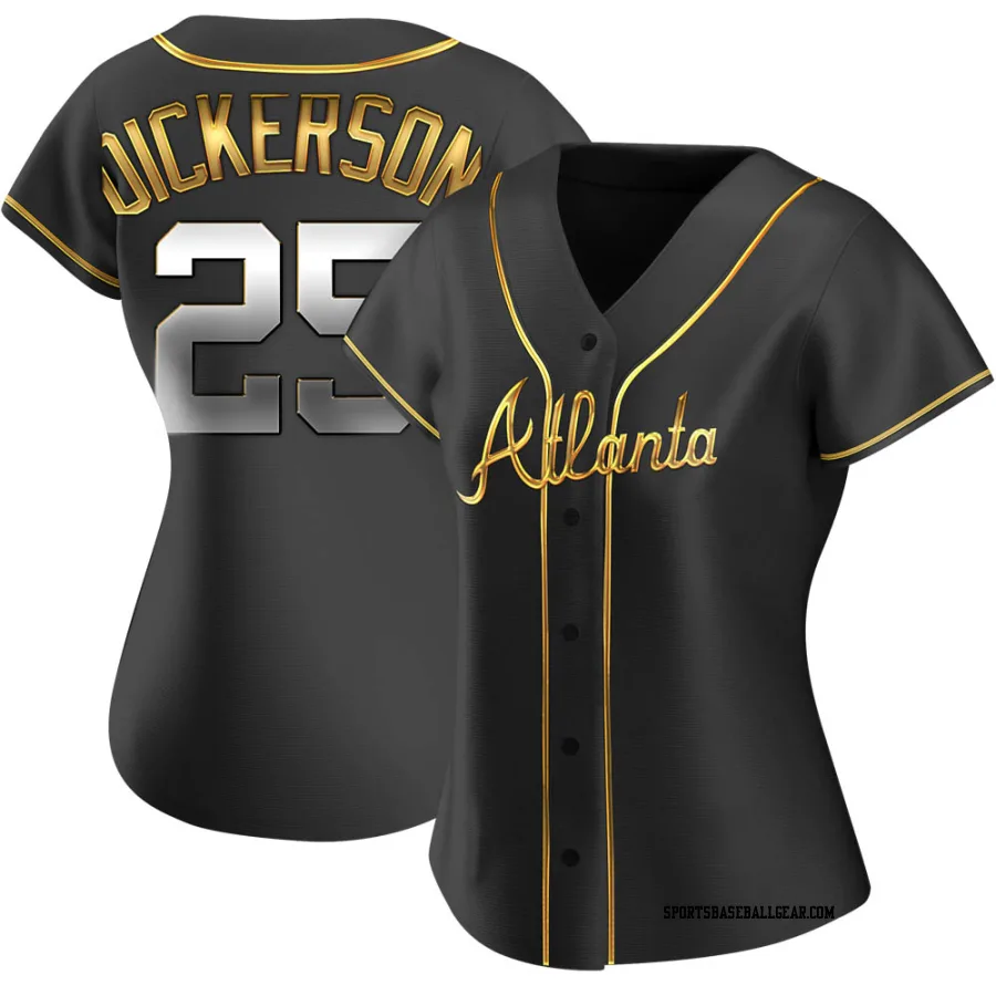 Alex Dickerson Women's Atlanta Braves Black Golden Replica Alternate Jersey