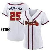 Alex Dickerson Women's Atlanta Braves Gold Authentic White 2022 Program Jersey