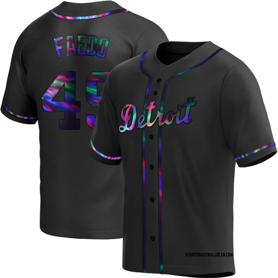 Alex Faedo Men's Detroit Tigers Black Holographic Replica Alternate Jersey