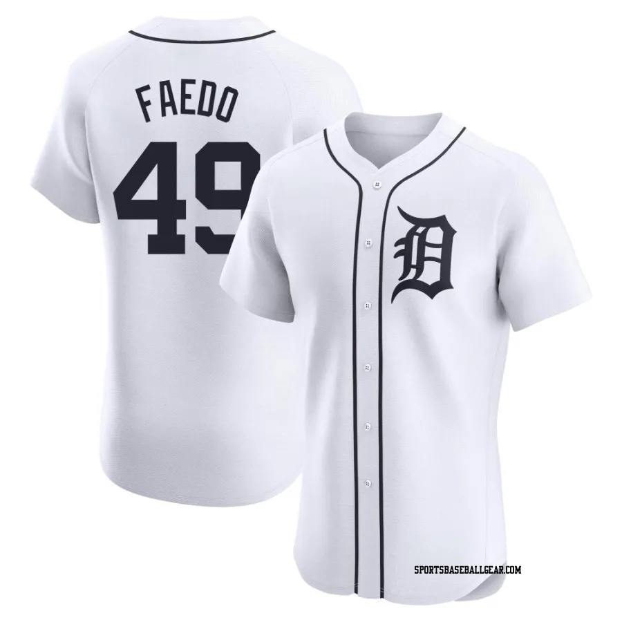 Alex Faedo Men's Detroit Tigers White Elite Home Jersey