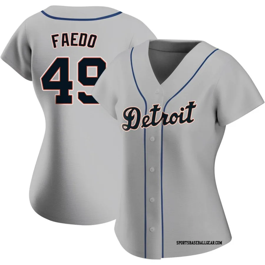 Alex Faedo Women's Detroit Tigers Gray Replica Road Jersey