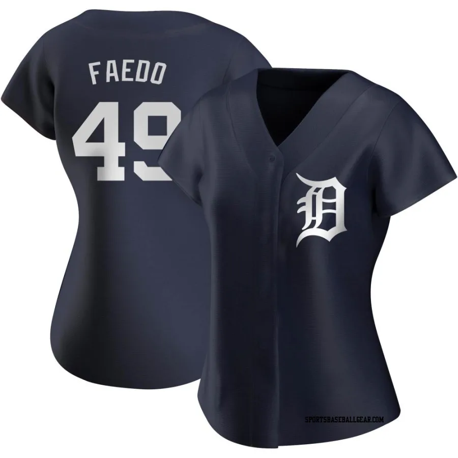 Alex Faedo Women's Detroit Tigers Navy Authentic Alternate Jersey