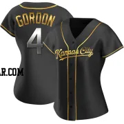 Alex Gordon Women's Kansas City Royals Black Golden Replica Alternate Jersey