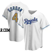 Alex Gordon Youth Kansas City Royals Gold Replica White Home Jersey