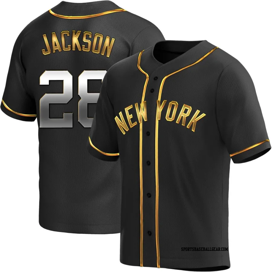 Alex Jackson Men's New York Yankees Black Golden Replica Alternate Jersey