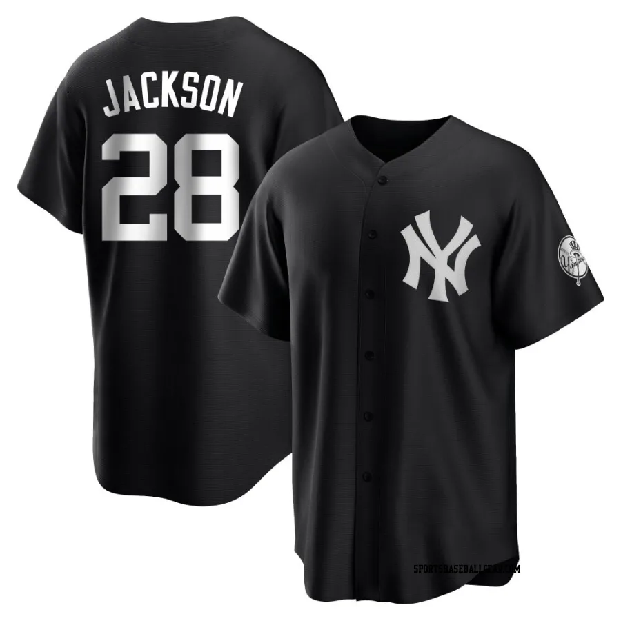 Alex Jackson Men's New York Yankees Black/White Replica Jersey