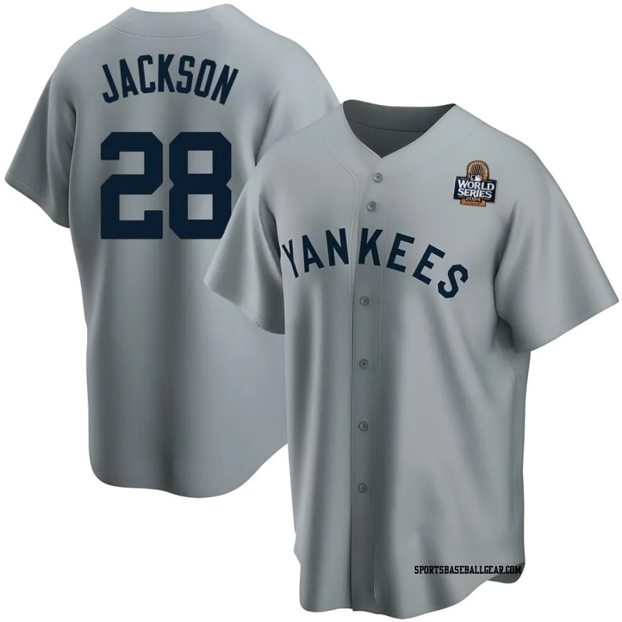 Alex Jackson Men's New York Yankees Gray Replica Road Cooperstown Collection 2024 World Series Jersey