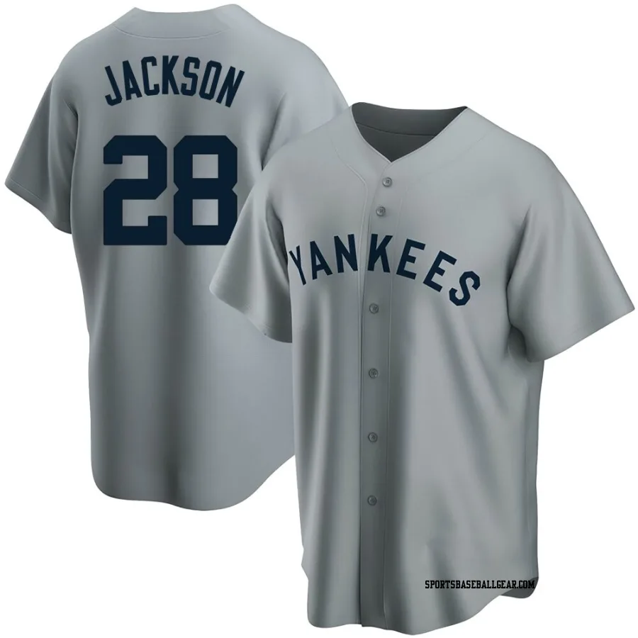 Alex Jackson Men's New York Yankees Gray Replica Road Cooperstown Collection Jersey