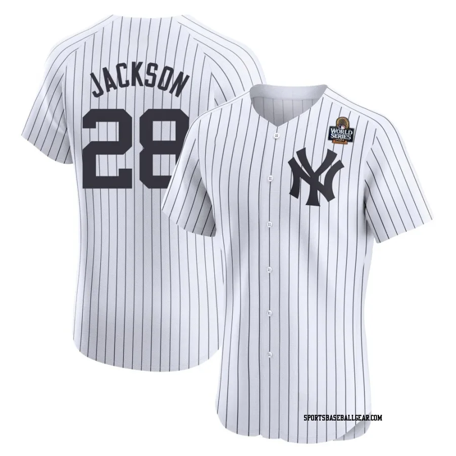 Alex Jackson Men's New York Yankees White Elite Home 2024 World Series Jersey