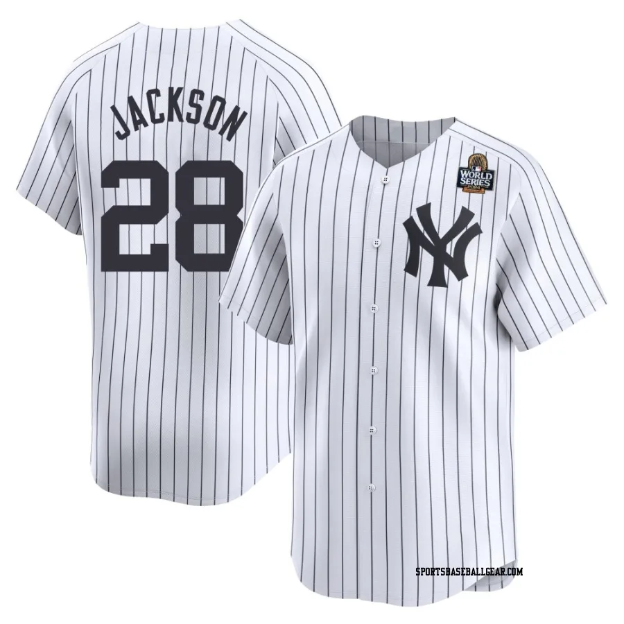 Alex Jackson Men's New York Yankees White Limited Yankee Home 2024 World Series Jersey