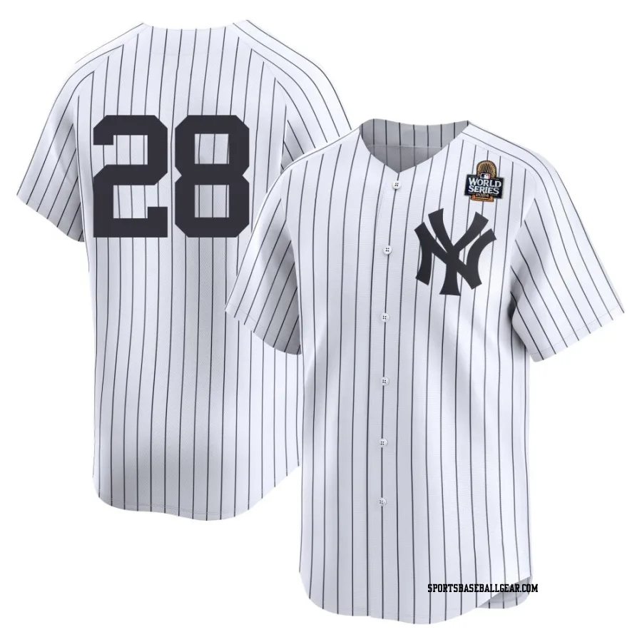 Alex Jackson Men's New York Yankees White Limited Yankee Home 2nd 2024 World Series Jersey