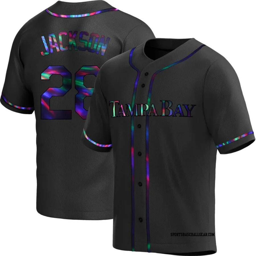 Alex Jackson Men's Tampa Bay Rays Black Holographic Replica Alternate Jersey