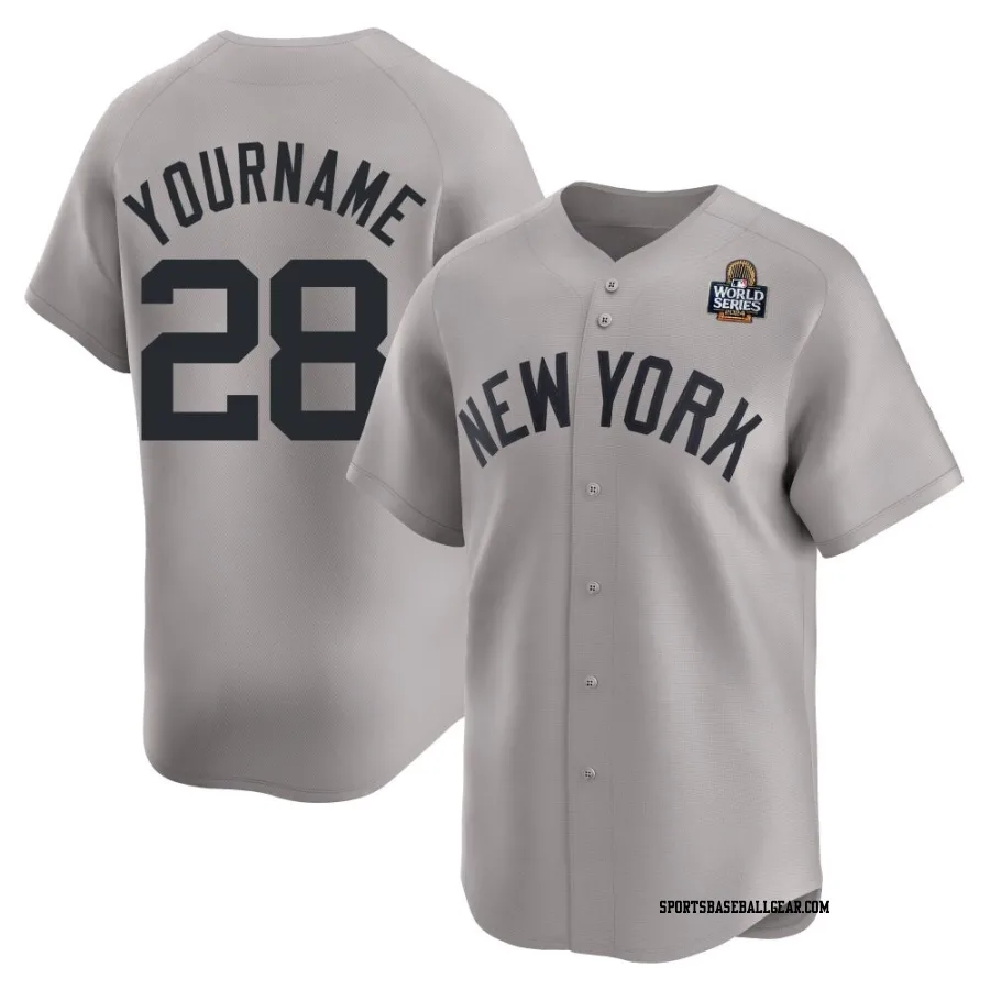 Alex Jackson Youth New York Yankees Gray Limited Away 2024 World Series Jersey