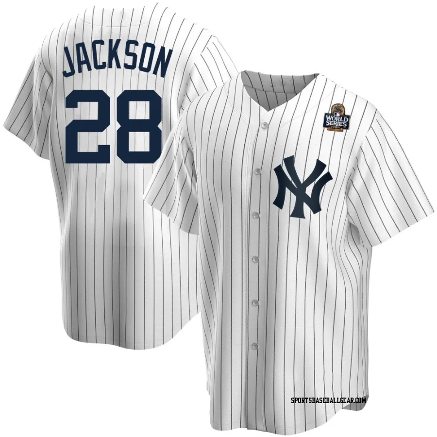 Alex Jackson Youth New York Yankees White Replica Home 2024 World Series Jersey