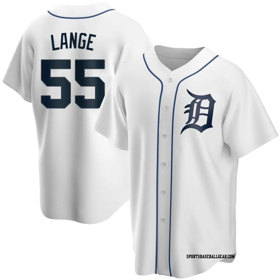 Alex Lange Men's Detroit Tigers White Replica Home Jersey