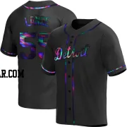 Alex Lange Youth Detroit Tigers Black Holographic Replica Alternate Jersey