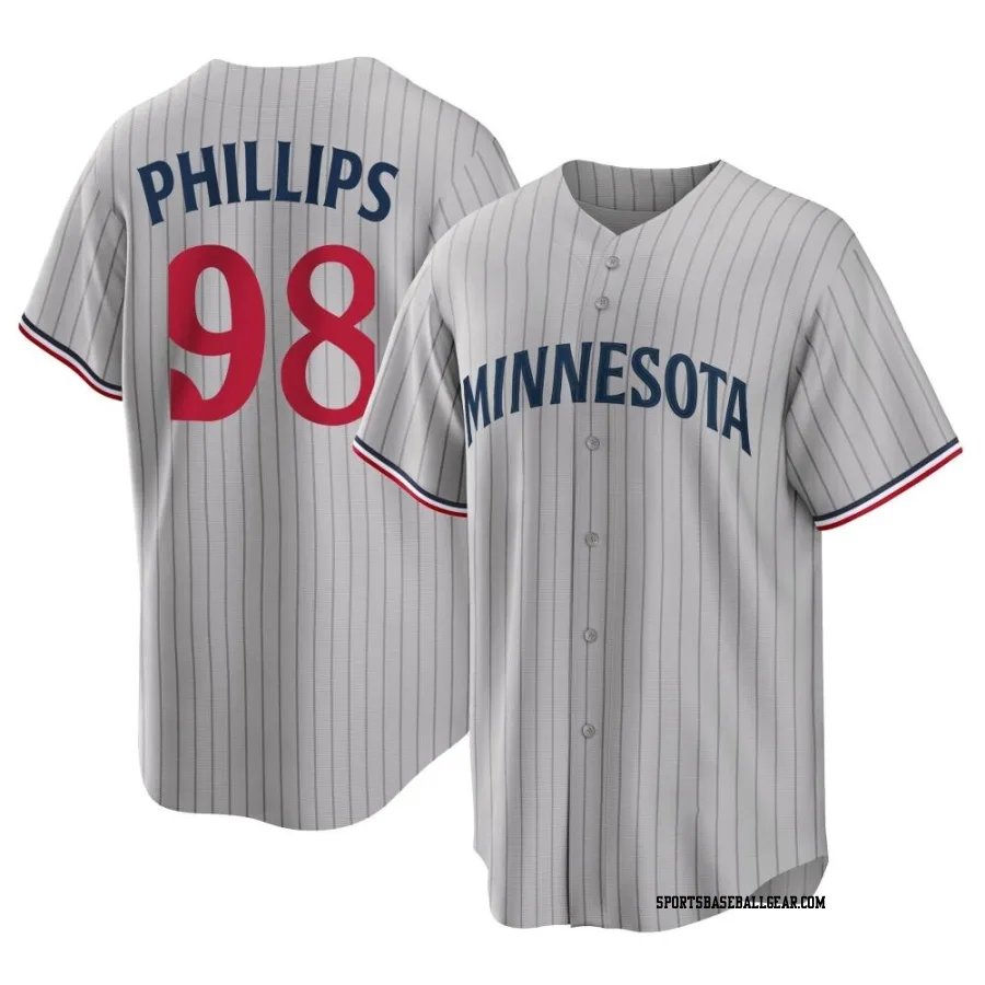 Alex Phillips Men's Minnesota Twins Gray Replica Road Jersey