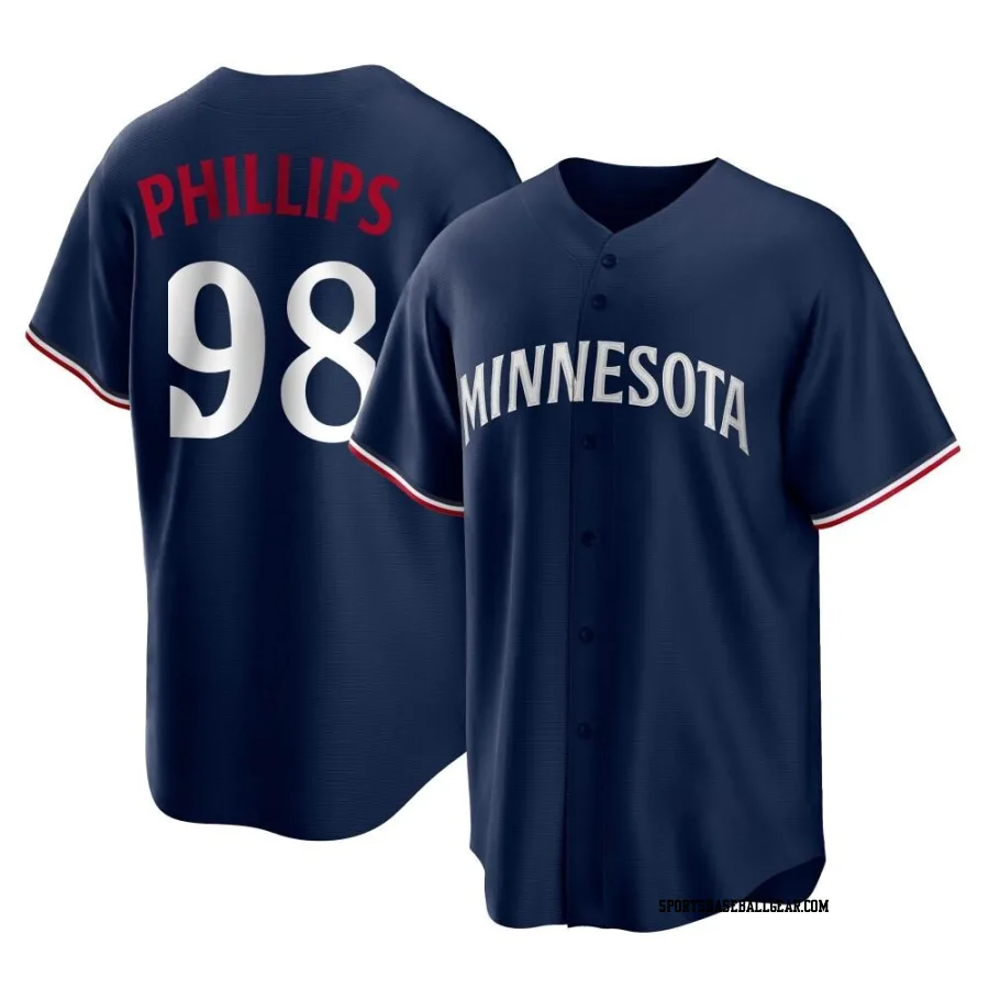 Alex Phillips Men's Minnesota Twins Navy Replica Alternate Jersey