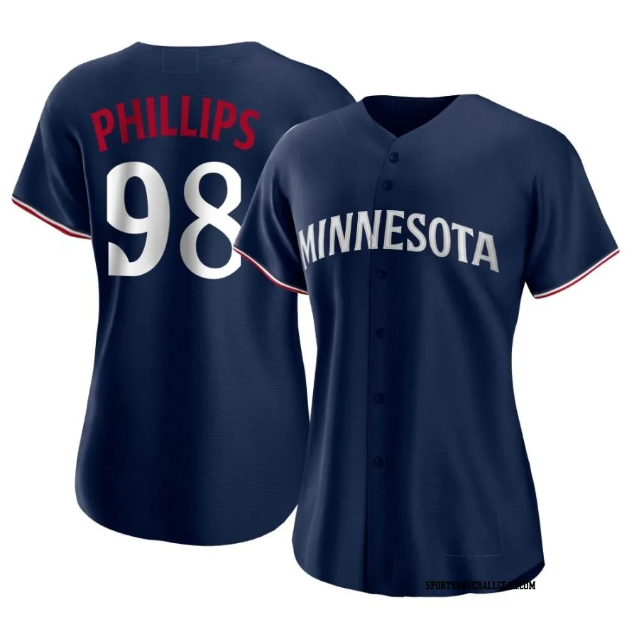 Alex Phillips Women's Minnesota Twins Navy Authentic Alternate Jersey