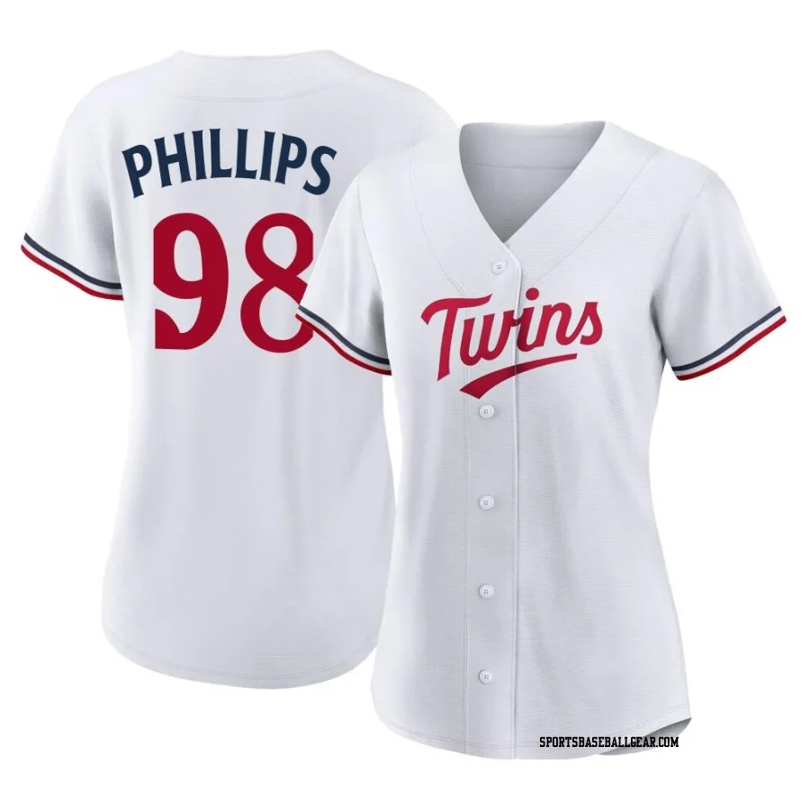 Alex Phillips Women's Minnesota Twins White Replica Home Jersey