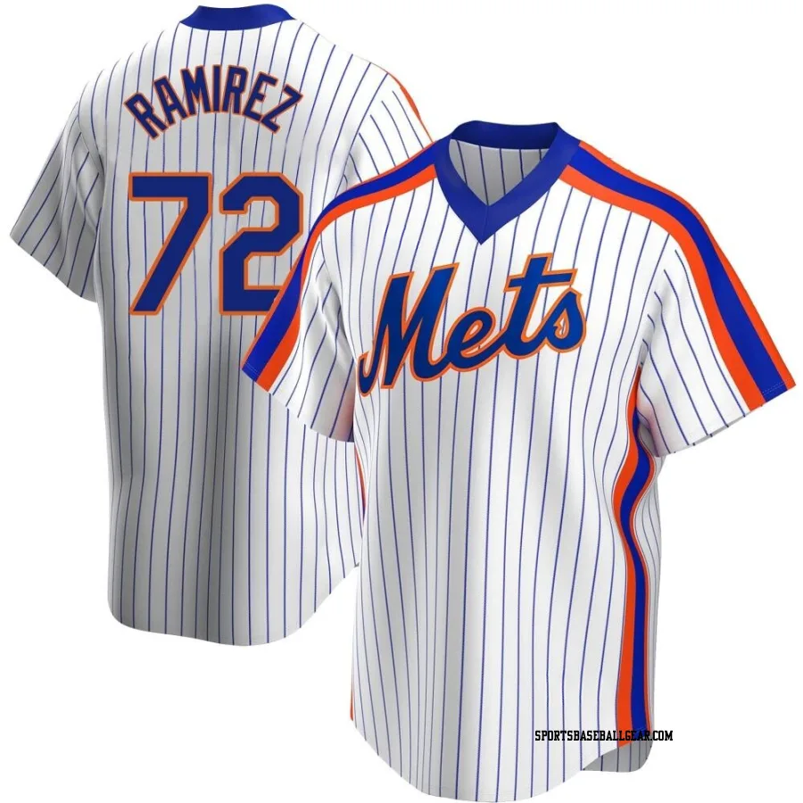 Alex Ramirez Men's New York Mets White Replica Home Cooperstown Collection Jersey