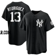 Alex Rodriguez Men's New York Yankees Black/White Replica Jersey