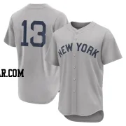 Alex Rodriguez Men's New York Yankees Gray Authentic 2021 Field of Dreams Jersey