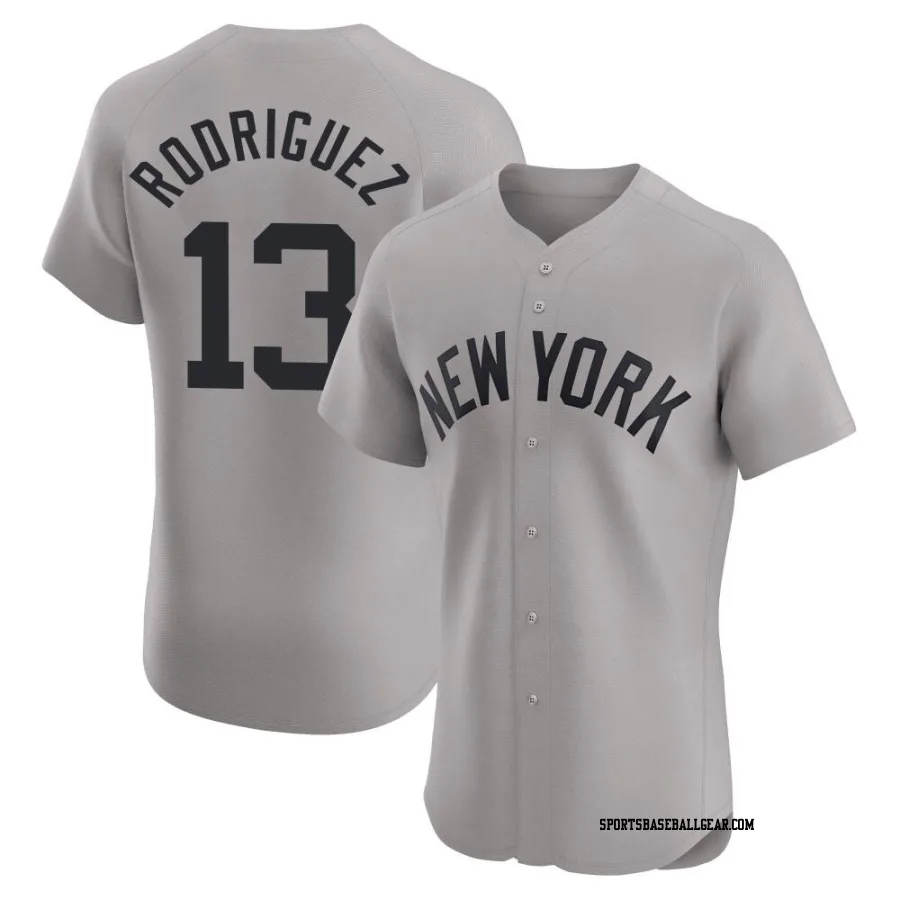 Alex Rodriguez Men's New York Yankees Gray Elite Road Jersey