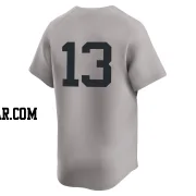 Alex Rodriguez Men's New York Yankees Gray Limited Away 2nd Jersey