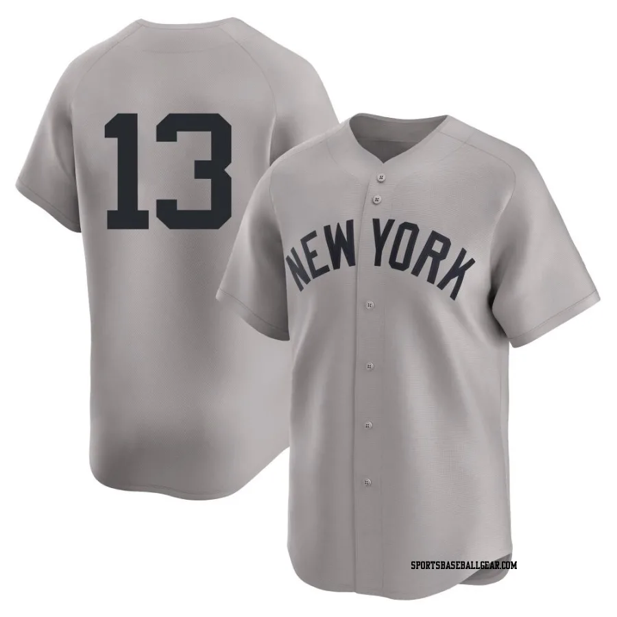 Alex Rodriguez Men's New York Yankees Gray Limited Away 2nd Jersey