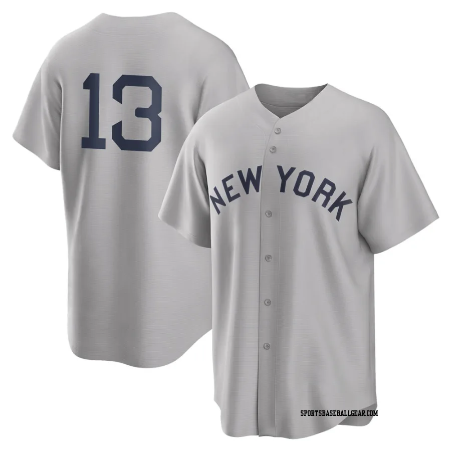 Alex Rodriguez Men's New York Yankees Gray Replica 2021 Field of Dreams Jersey