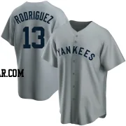 Alex Rodriguez Men's New York Yankees Gray Replica Road Cooperstown Collection Jersey