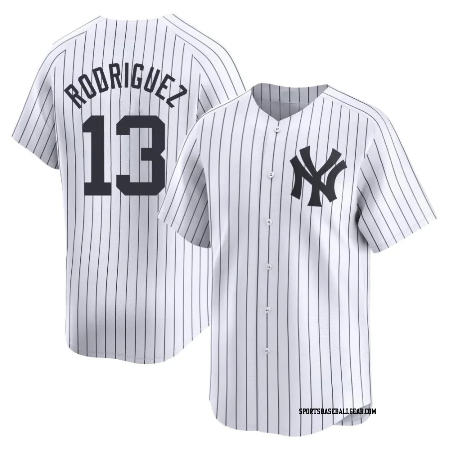 Alex Rodriguez Men's New York Yankees White Limited Yankee Home Jersey