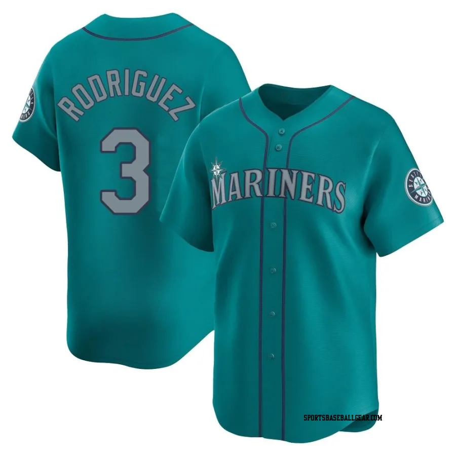 Alex Rodriguez Men's Seattle Mariners Aqua Limited Alternate Jersey