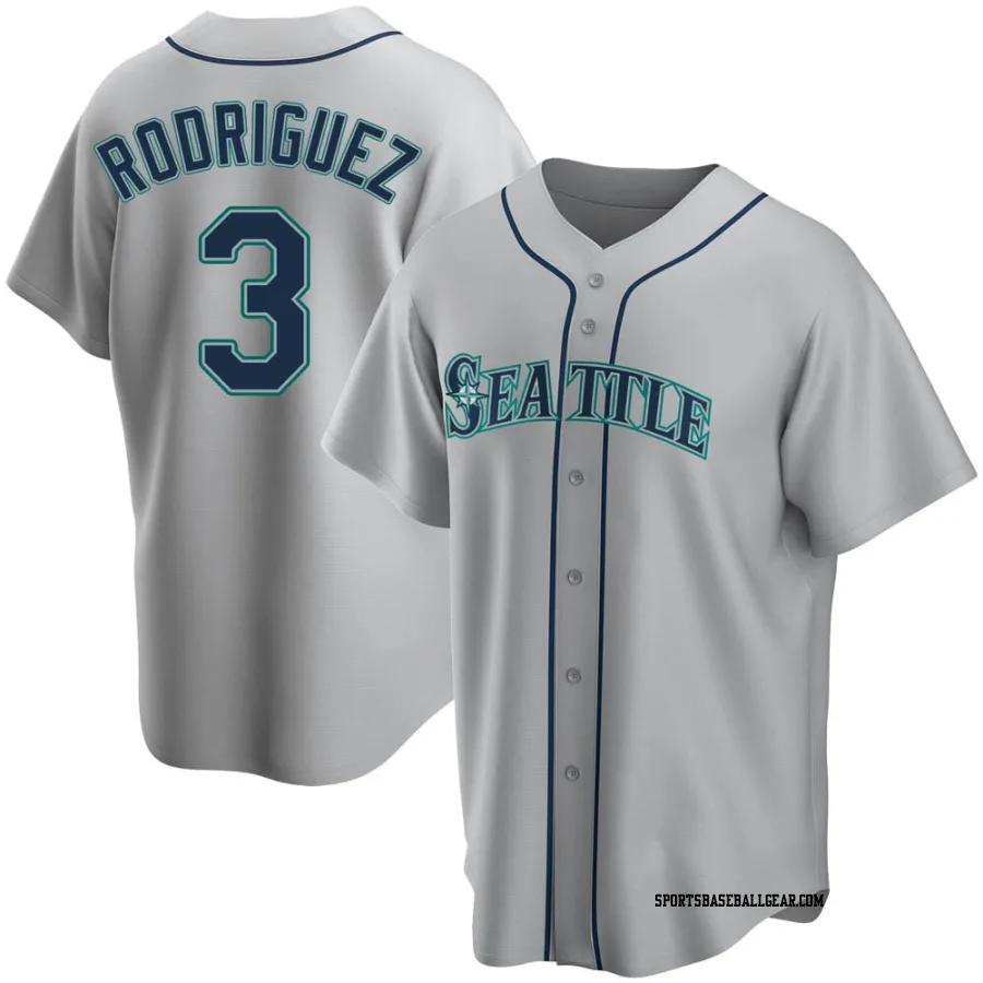 Alex Rodriguez Men's Seattle Mariners Gray Replica Road Jersey