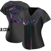 Alex Rodriguez Women's New York Yankees Black Holographic Replica Alternate Jersey